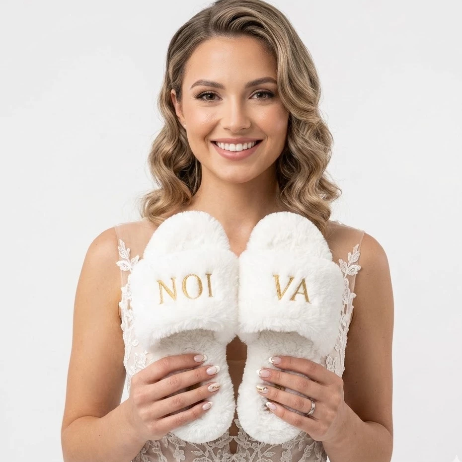 White Bride Slippers, Flat Flip-Flops, Bridal Day Wedding, Making Of Embroidered Luxury