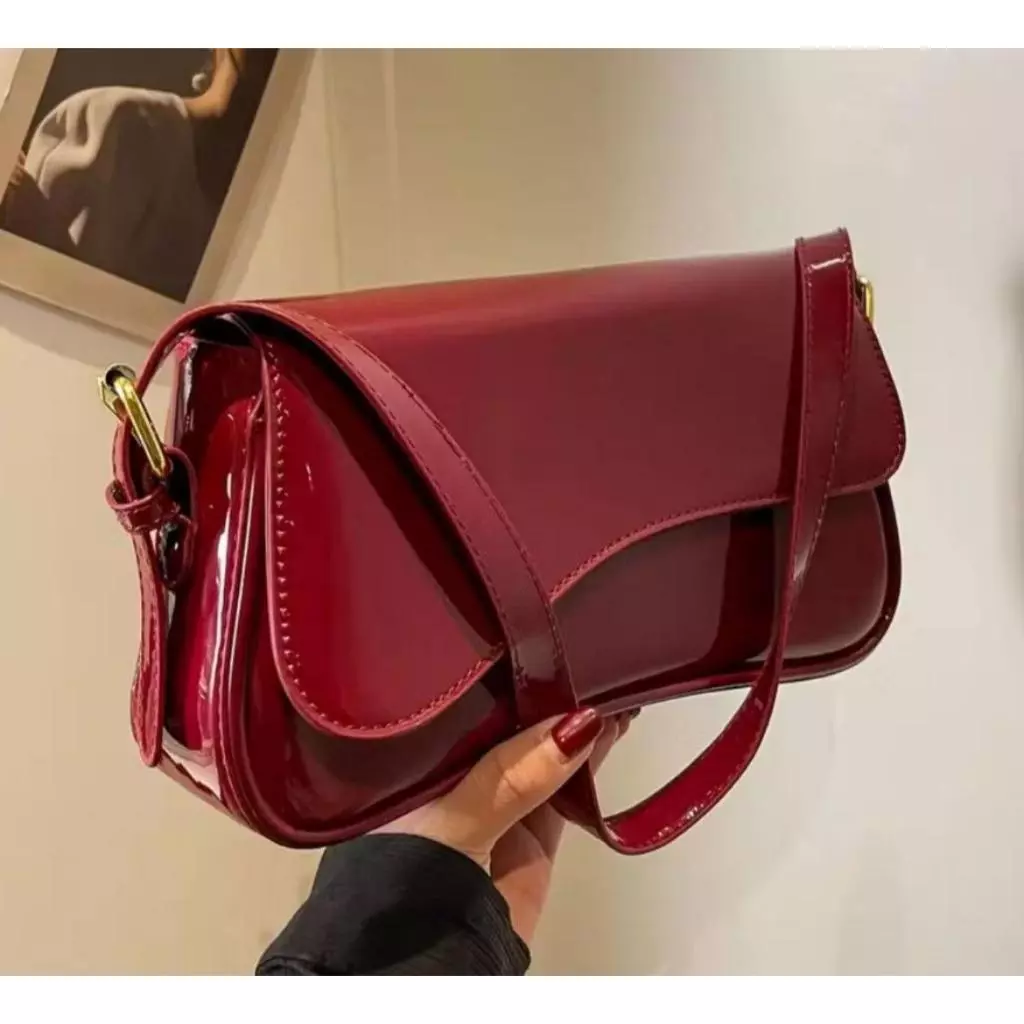 Women's Crossbody Bag Baguette Practical Modern Patent Leather