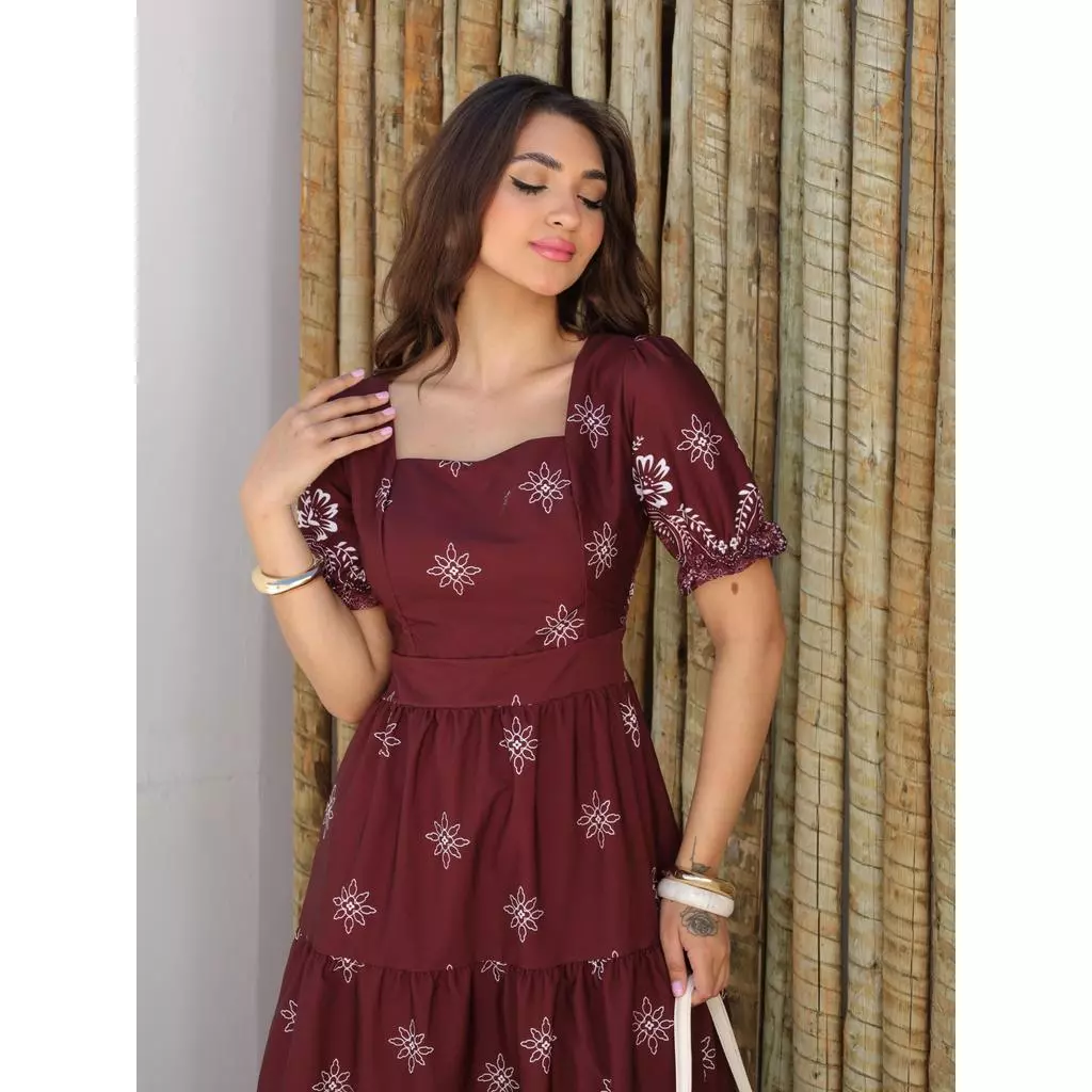 Elegant women's MIDI dress, luxury printed, with elastic on the back, evangelical fashion 2026 image 2