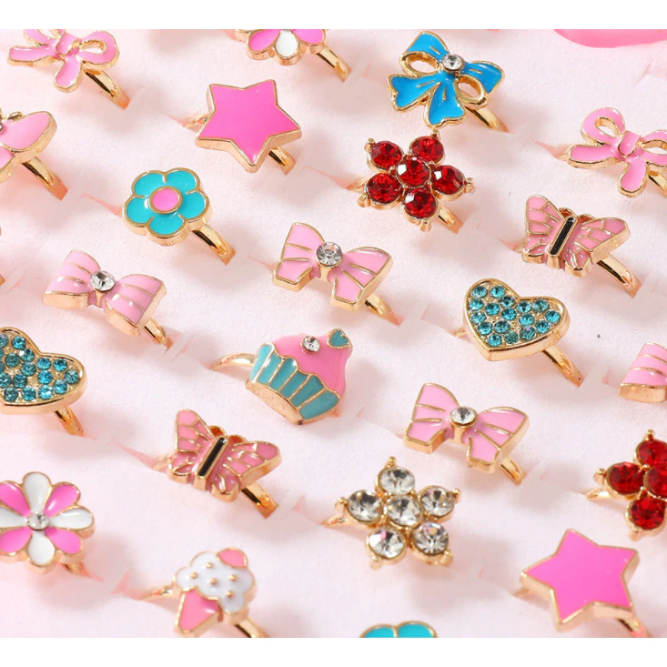 Kit 6-36 Units Assorted Adjustable Rings for Girls image 2
