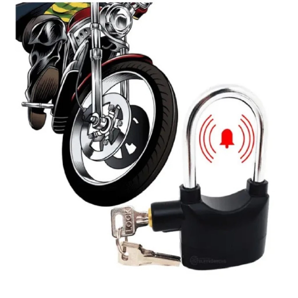 Anti-theft motorcycle lock with audible alarm image 3