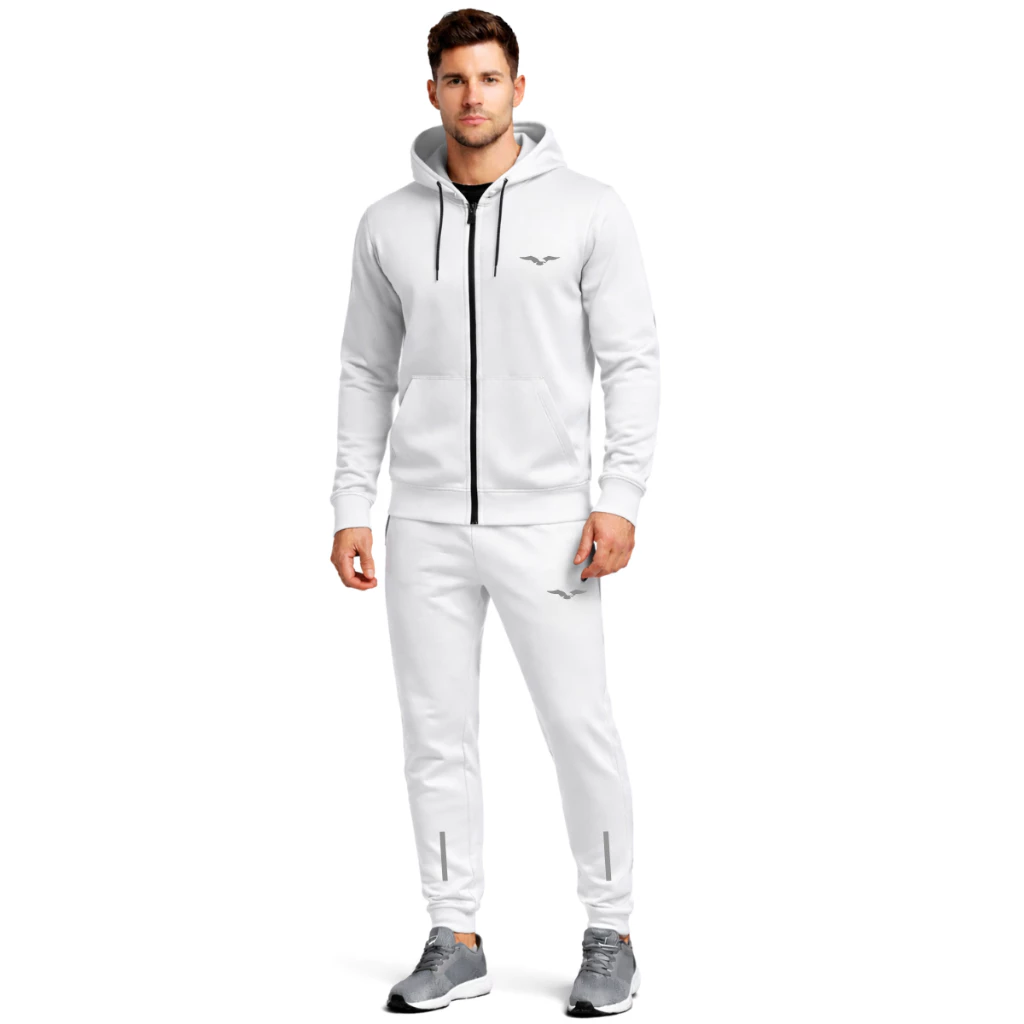 Men's Jacket and Jogger Pants Set Winter Cold Gym Workout Fitness Casual Sports Comfortable image 2