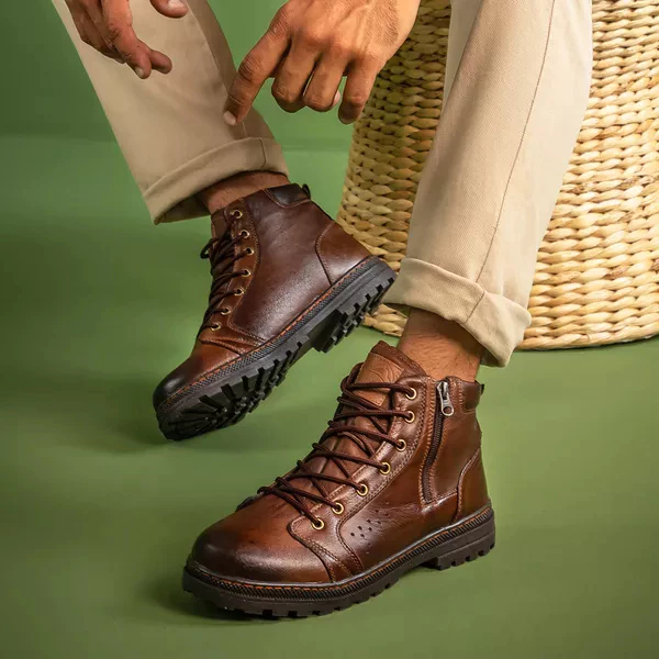 Vacanza Men's Genuine Leather Combat Boot