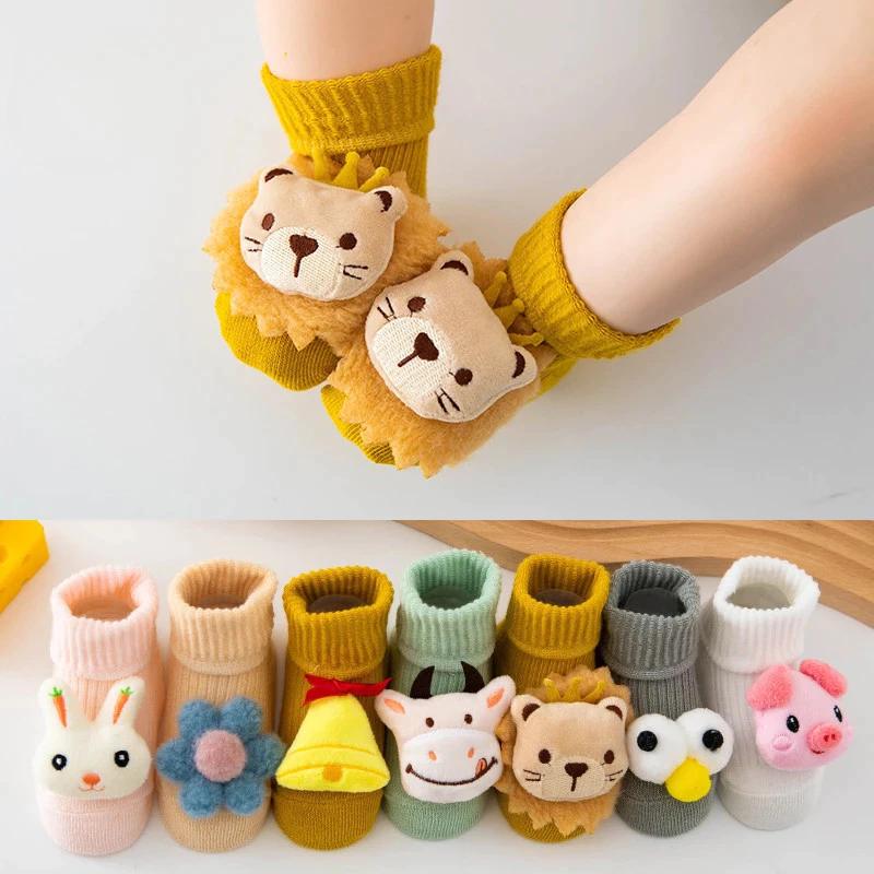 Kit 2/4/6 pairs Baby Socks with Bells Animal image 2