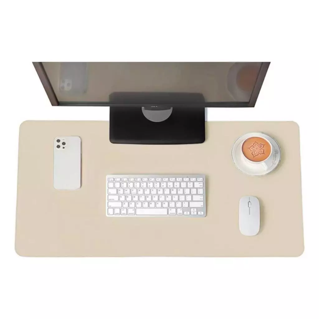 Office Desk Pad Leather and Suede Comfortable Non-Slip 80x40cm + Leather Mouse Pad Gift image 2
