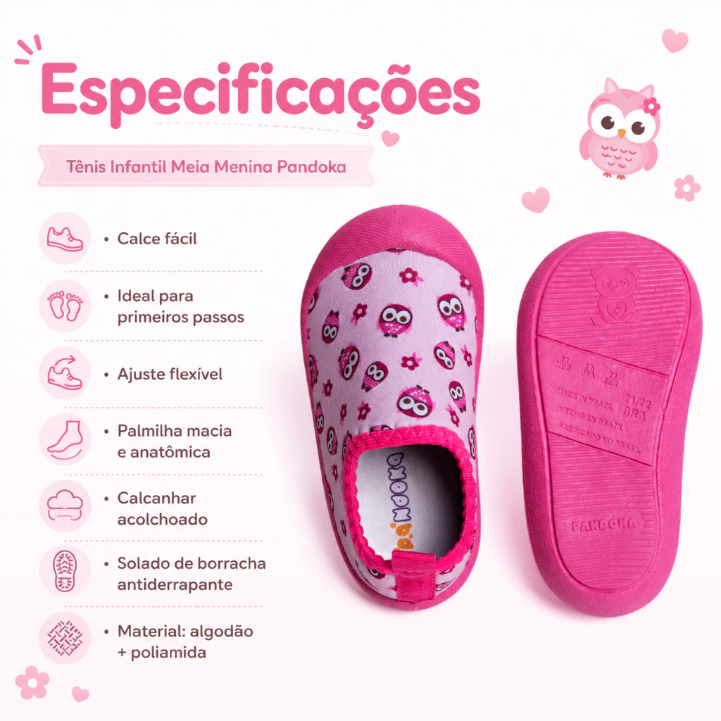Children's Sneakers Sock Girl Shoes Easy Fit Baby Comfortable Casual Day Day Pandoka image 3