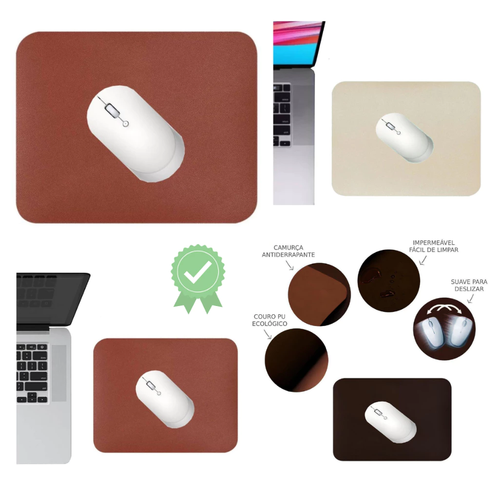 Office Desk Pad Leather and Suede Comfortable Non-Slip 80x40cm + Leather Mouse Pad Gift image 3